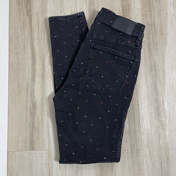 MADEWELL 10 HIGH RISE METALLIC DOT SKINNY JEANS  27 - Picture 2 of 7
